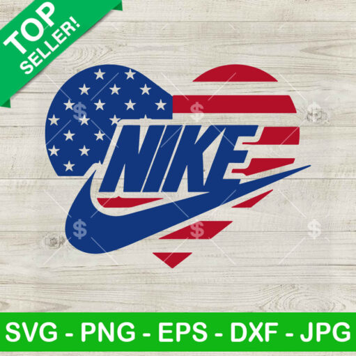 Nike 4Th Of July Heart SVG