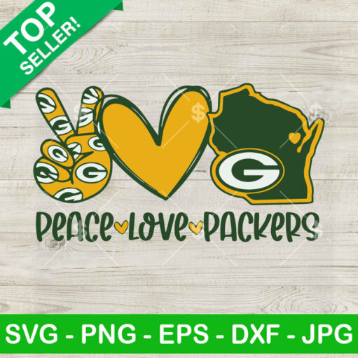 Peace Love Packers Svg