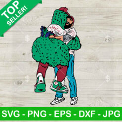 Jason Kelce and Philly Phanatic Hug SVG, Philly Mascots SVG, Philadelphia Phillies SVG PNG DXF EPS