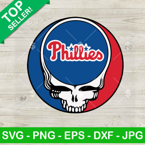 Skull Philadelphia Phillies Baseball Svg