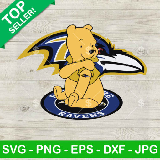 Winnie the Pooh Baltimore Ravens SVG