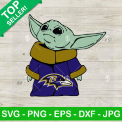 Grogu Baby Yoda Baltimore Ravens SVG