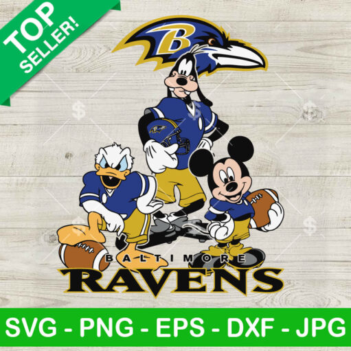 Mickey Mouse And Friends Baltimore Ravens SVG