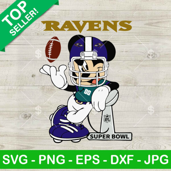 Mickey Mouse Ravens Super Bowl SVG