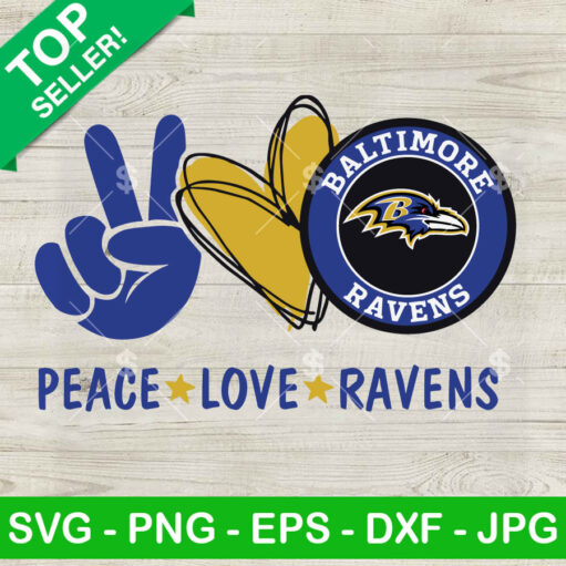 Peace Love Ravens SVG