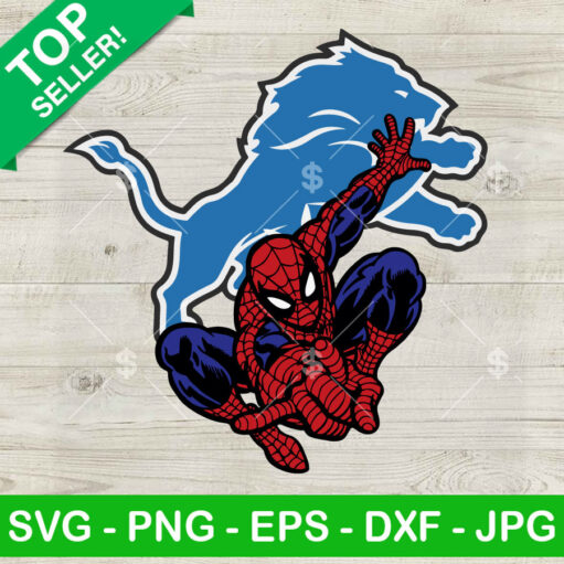 Detroit Lions Spiderman SVG