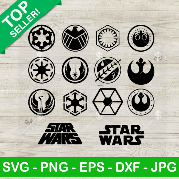 Star wars Empire logo bundle SVG, Rebel Logo SVG, Star wars Bundle SVG PNG DXF EPS