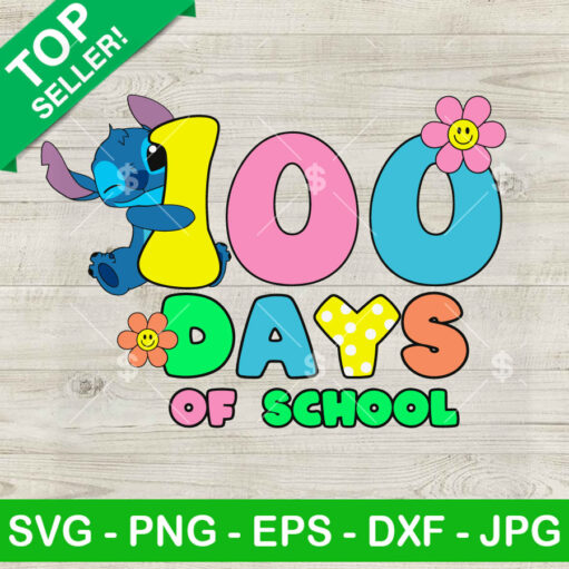 Stitch 100 day of school SVG