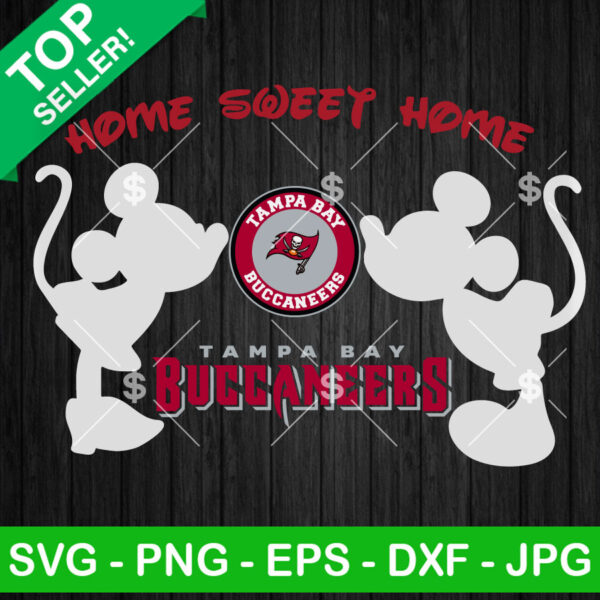 Mickey Minnie Home Sweet Home Tampa Bay Buccaneers SVG, Mickey Minnie Tampa Bay Buccaneers NFL SVG, Tampa Bay Buccaneers Football SVG PNG