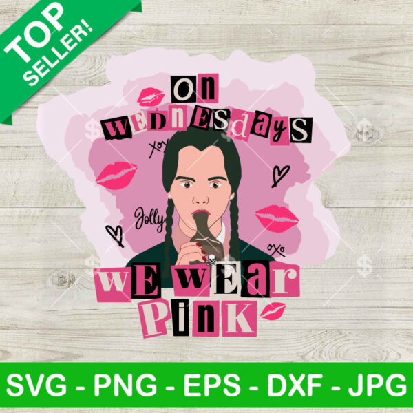 Wednesday Addams In Wednesday We Wear Pink SVG