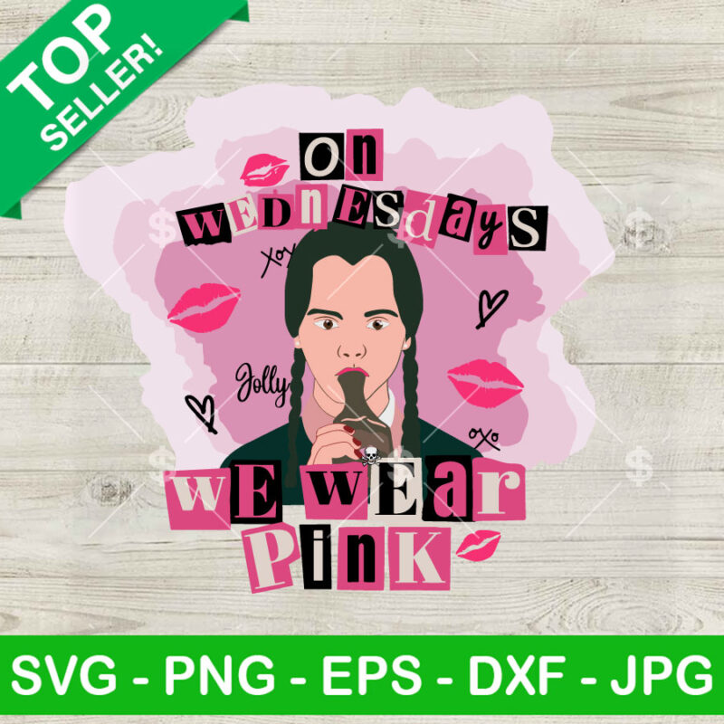 Wednesday Addams In Wednesday We Wear Pink SVG