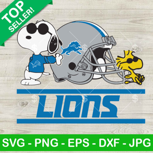 Spoopy And Woodstock Detroit Lions Svg