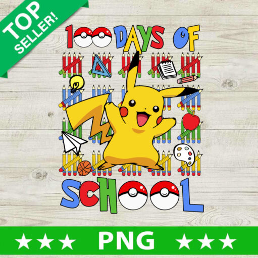 100 Days of School Pikachu PNG