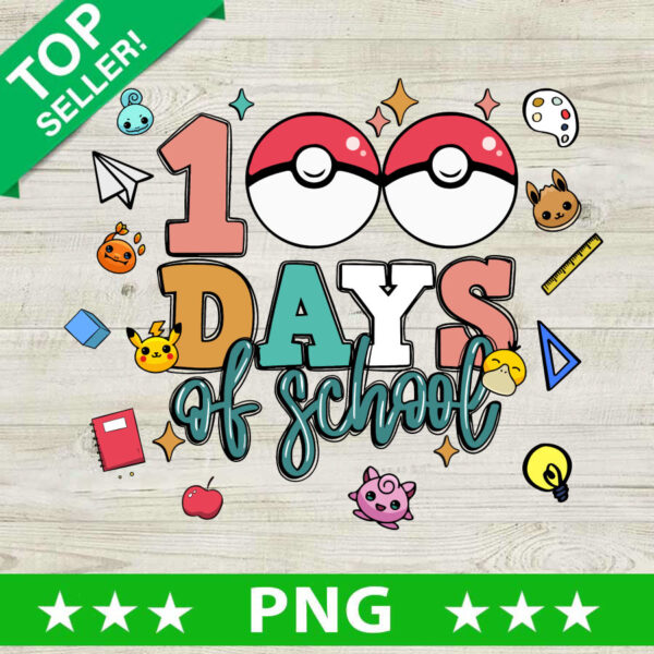 100 Days of School Pokemon PNG