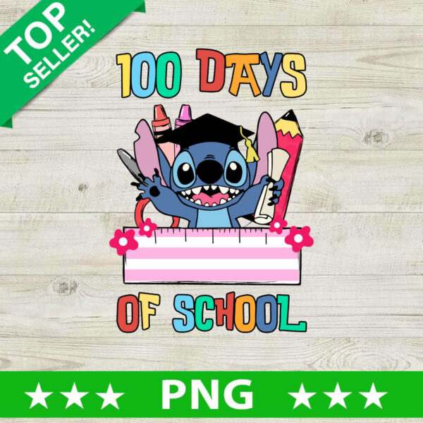 100 Days of School Stitch PNG