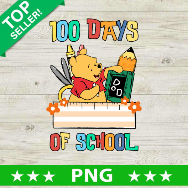 100 Days of School Pooh Bear PNG