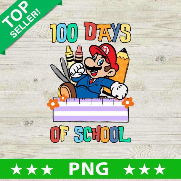 100 days of School Super Mario PNG