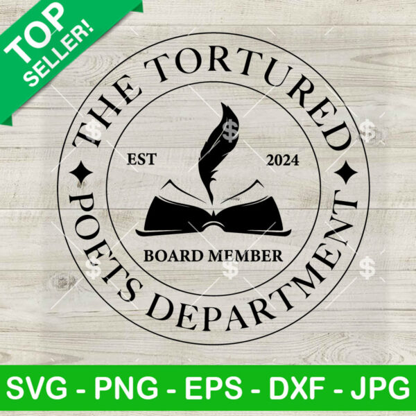 The Tortured Poets Department SVG, Taylor Swift Board Member SVG, Taylor Swift TTPD Album SVG PNG DXF