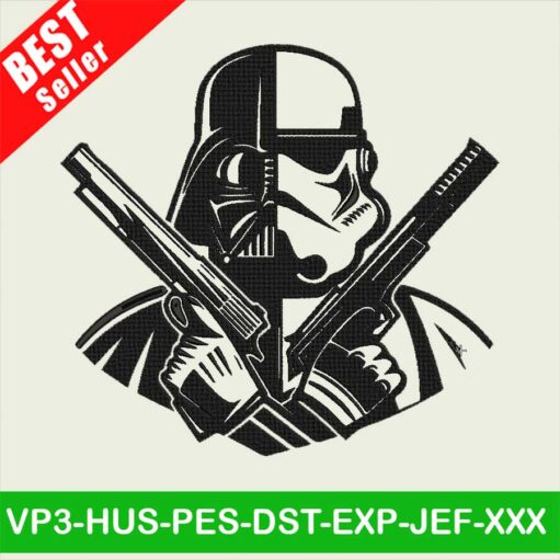 Darth Vader Half face Storm Trooper Embroidery Designs