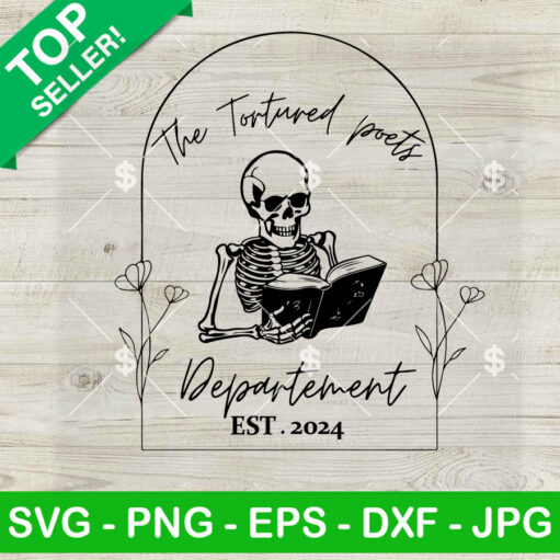 The Tortured Poets Department Skull Svg
