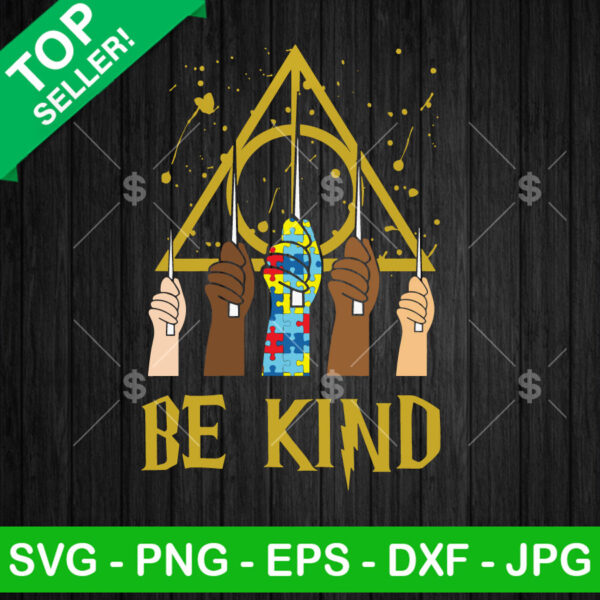 Be Kind Puzzle Ribbon Harry Potter Autism Awareness SVG, Harry Potter Autism SVG, Autism SVG PNG DXF EPS