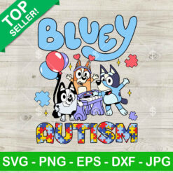 Bluey Cartoon Friends Autism SVG