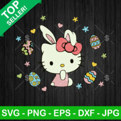Hello Kitty Bunny Ear SVG, Hello Kitty Easter Day SVG, Easter Kitty SVG PNG DXF EPS
