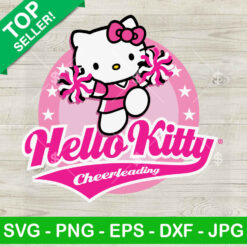 Hello Kitty Cheerleader SVG, Pink Hello Kitty SVG, Cheerleader Squad Team School SVG PNG DXF