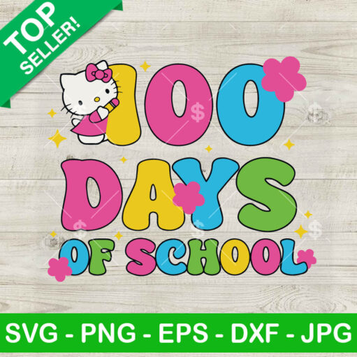 100 Days Of School Kitty Cat Svg