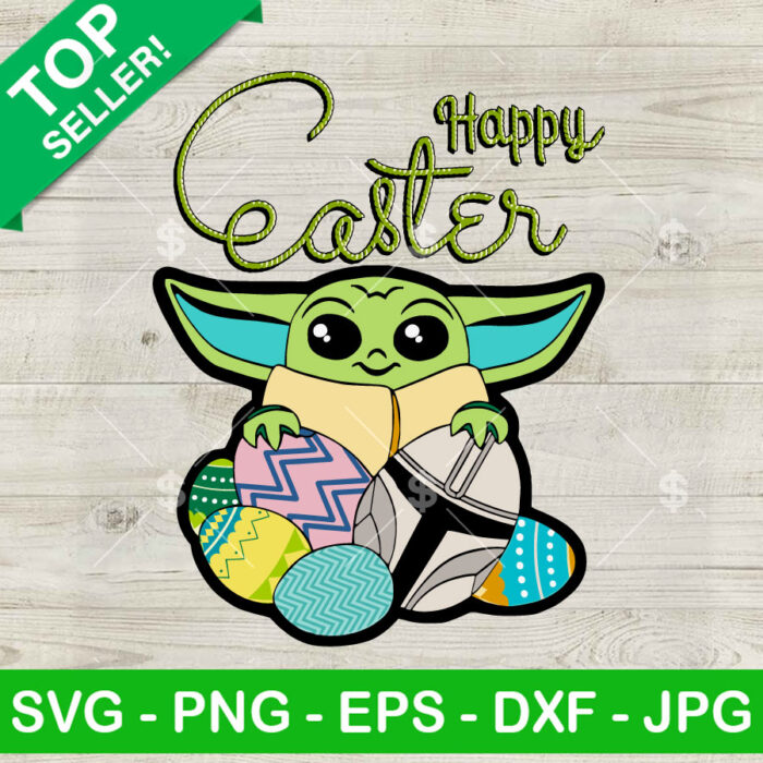 Baby Yoda Happy Easter SVG