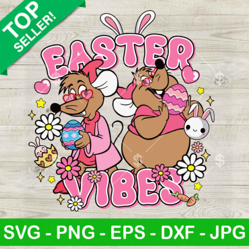 Easter Vibes Cinderella Jaq And Gus Gus SVG