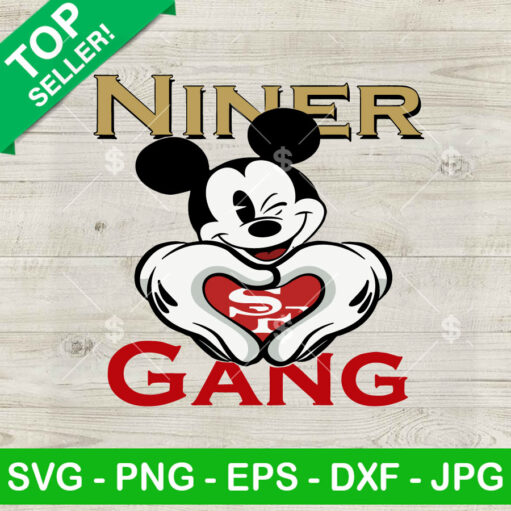 Mickey Mouse Heart Hand Niner Gang 49ers SVG