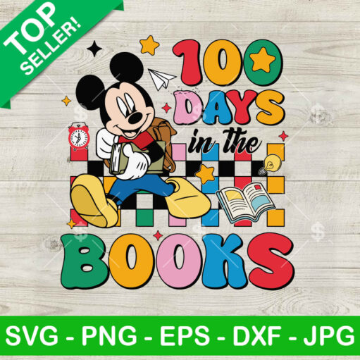 Mickey Mouse 100 Days In The Books SVG