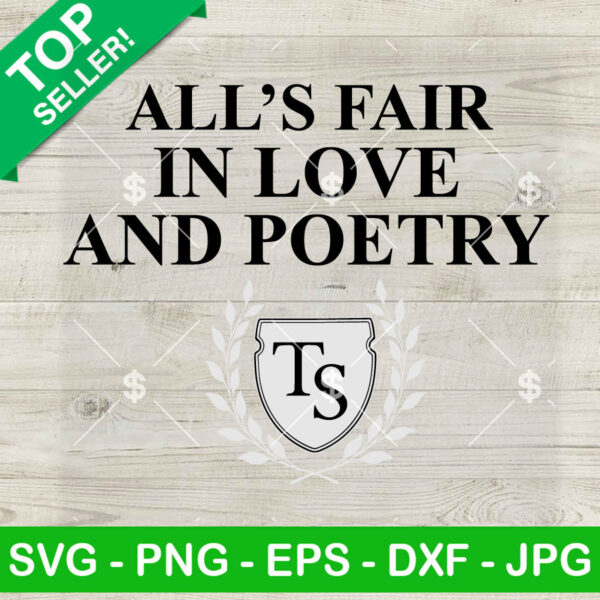 Alls Fair In Love And Poetry Taylor Swift Album SVG, Taylor Swift Album SVG, TTPD Taylor Swift SVG PNG DXF EPS