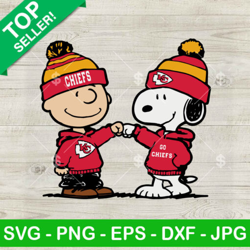 Snoopy And Charlie Brown KC Chiefs SVG