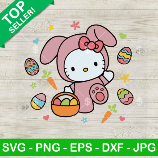 Hello Kitty Bunny Easter Day Svg