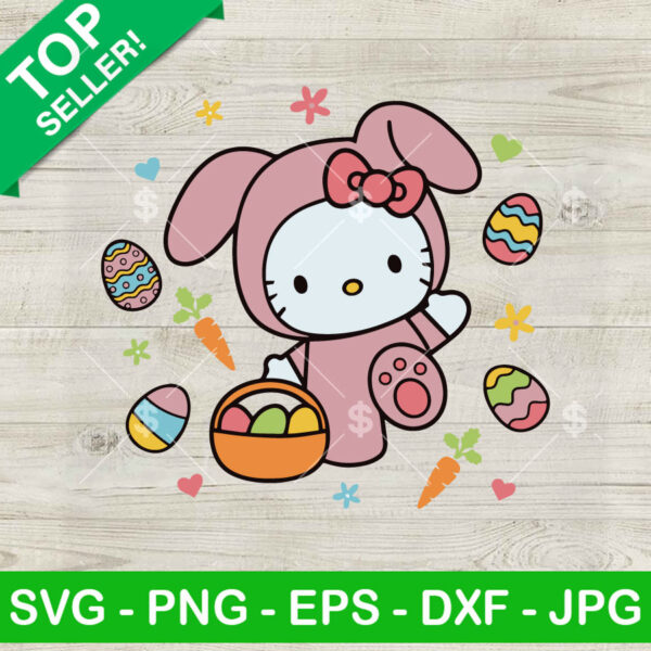 Hello Kitty Bunny Easter Day SVG