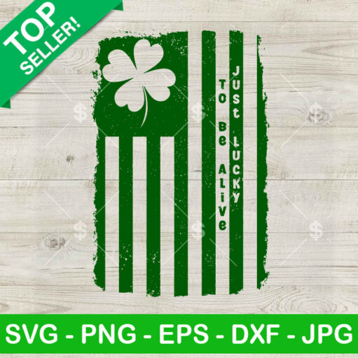 Just Lucky St Patricks Day American Flag Svg