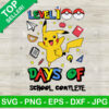 Pikachu Level 100 Days Of School Completed SVG