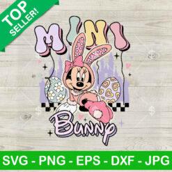 Minnie Mini Bunny Easter SVG, Disney Mama Easter SVG, Funny Bunny Ear SVG PNG DXF EPS