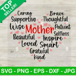 Mother Heart Shape SVG, Mother's Day SVG, Mom Quotes SVG PNG DXF EPS