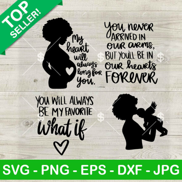 Black Mom And Baby Angel SVG, Baby Loss SVG, Mother's Day SVG, Baby Loss Memorial SVG PNG DXF