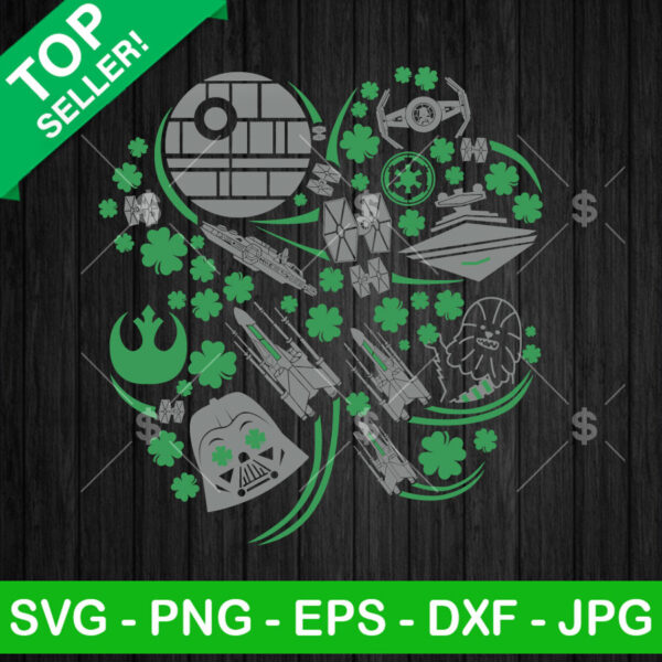 St Patrick's Day Star Wars Shamrock SVG