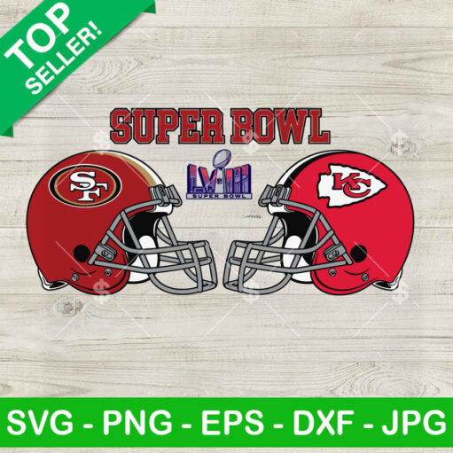 Super Bowl LVIII Chiefs Vs 49ers Helmet SVG