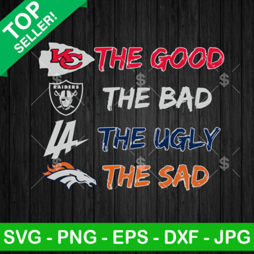 NFL Football Team Good Bad Ugly Sad SVG