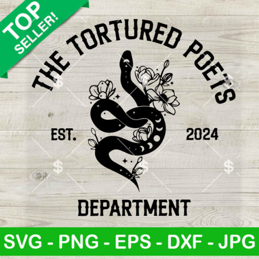 The Tortured Poets Department Est 2024 SVG