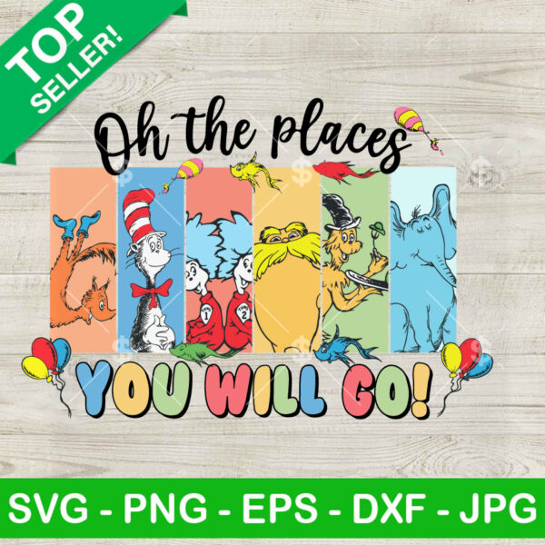 Vintage Dr Seuss Oh The Places You Will Go SVG