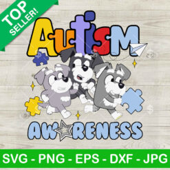 Bluey Heeler Autism Awareness SVG