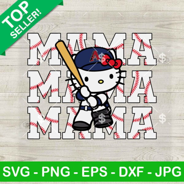 Hello Kitty Mama Arizona Diamondbacks SVG, Hello Kitty Sport Mom SVG, Kitty MLB SVG Cricut PNG DXF EPS