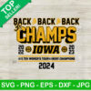 Back to back Champs Iowa basketball 2024 SVG